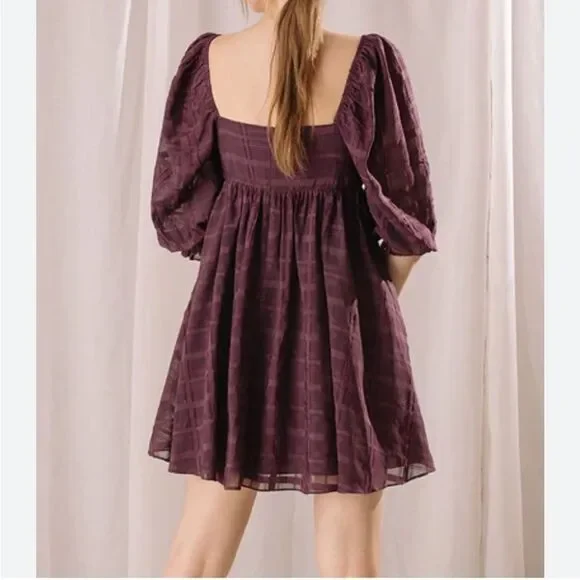 Storia Monochromatic Plaid Baby Doll
Mini Dress size S Purple - Picture 4 of 10